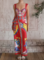 Maia - Sling Pattern Print One piece Swimsuit Set