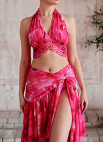 Michelle - Floral Printed Halter Bikini Swimsuit Set