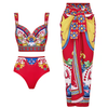 Vaya - Sling Pattern Print Bikini Swimsuit Set