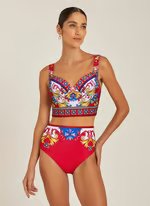 Vaya - Sling Pattern Print Bikini Swimsuit Set