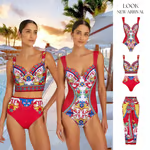 Vaya - Sling Pattern Print Bikini Swimsuit Set