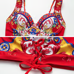 Vaya - Sling Pattern Print Bikini Swimsuit Set