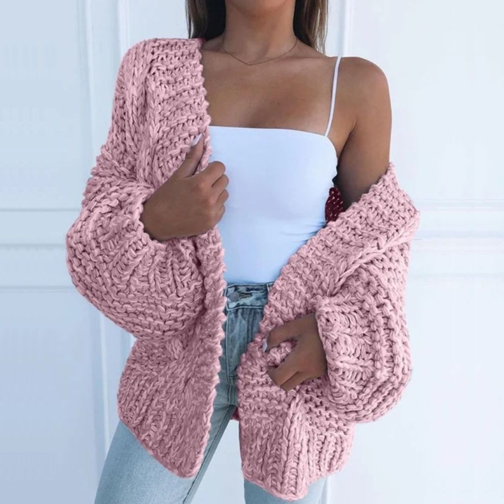 Maren™ - Stickad Oversized Väst för Mysiga Dagar